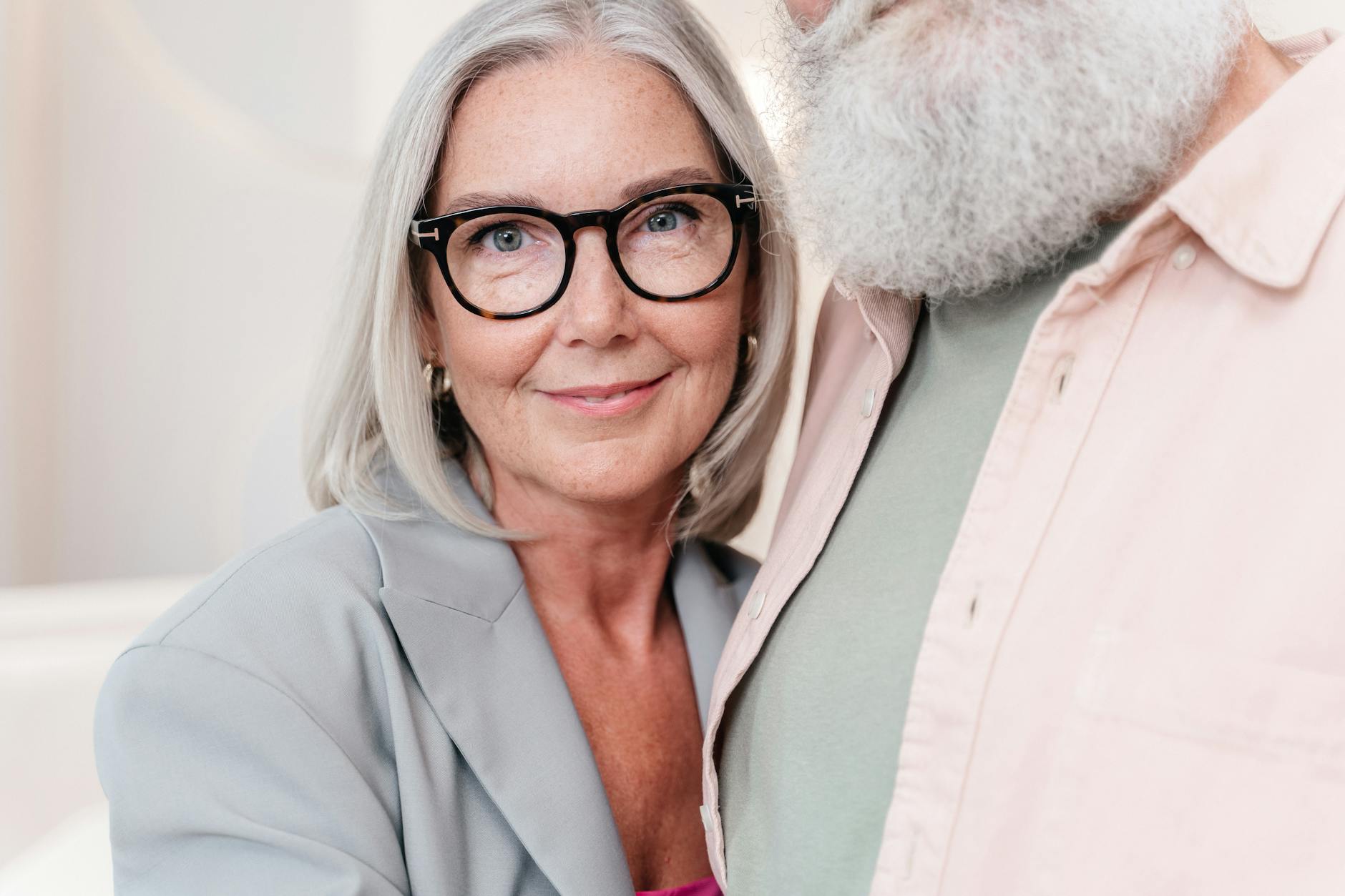portrait of an elderly woman with eyeglasses