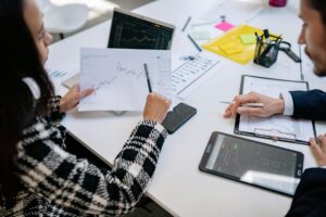 people working at an office